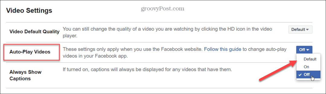 Kā izslēgt video automātisko atskaņošanu pakalpojumā Facebook