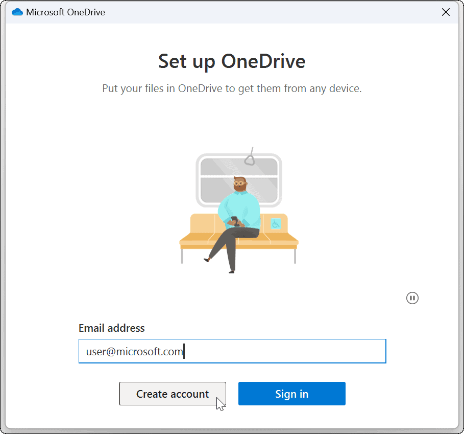 atkārtoti saistīt OneDrive kontu