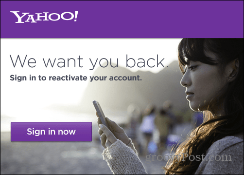 Yahoo Mail atkārtoti aktivizēt