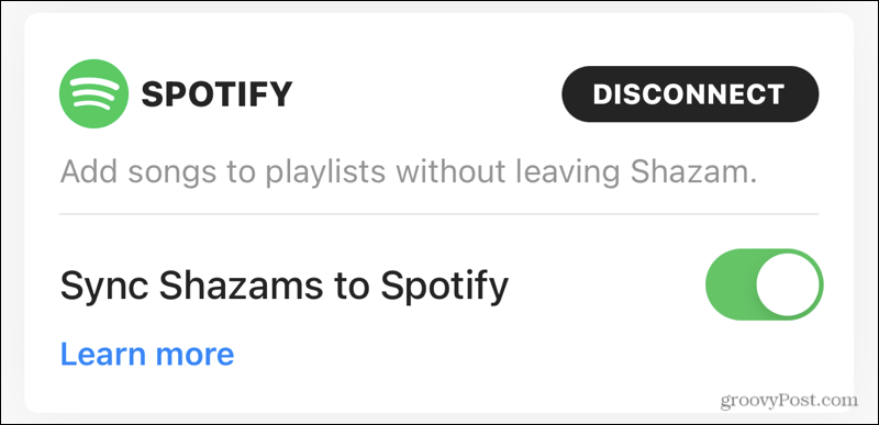 Sinhronizējiet Spotify ar Shazam