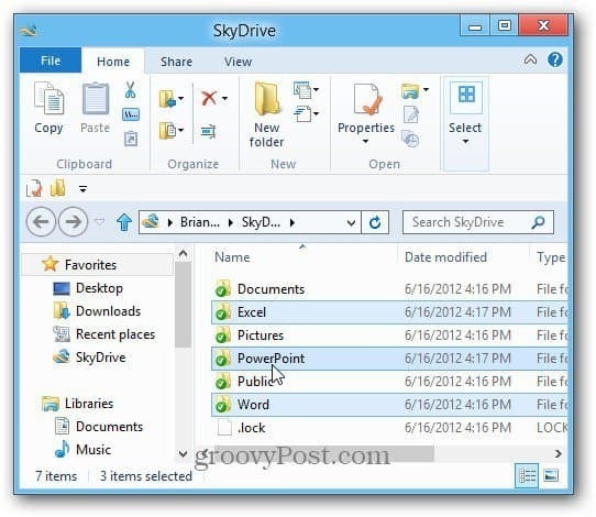 SkyDrive Win8 darbvirsma