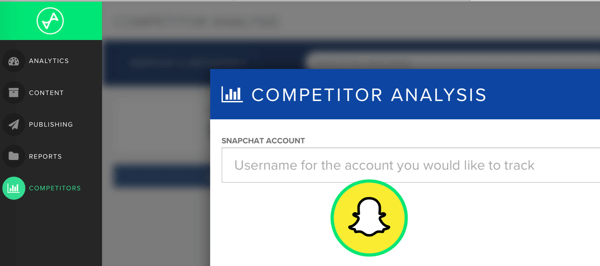 Pievienojiet tā konkurenta Snapchat lietotājvārdu, kuru vēlaties izsekot Snaplytics.