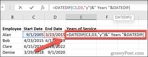 Excel datēts ar gadiem