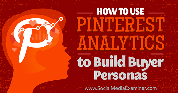 Kā izmantot Pinterest Analytics, lai izveidotu Ana Gotter pircēju personības vietnē Social Media Examiner.