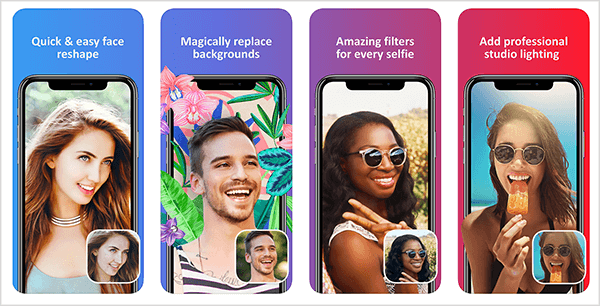 Facetune 2 ir vienkāršs veids, kā uzlabot savus selfijus. ITunes App Store priekšskatījums parāda, kā lietotne pielāgo seju, aizstāj fonu, filtrē krāsu un novērš apgaismojuma problēmas.