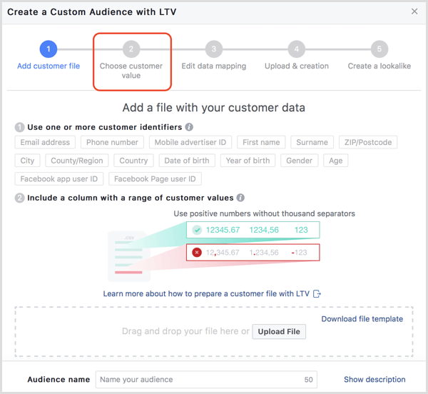 Facebook izveido pielāgotu auditoriju, izmantojot LTV
