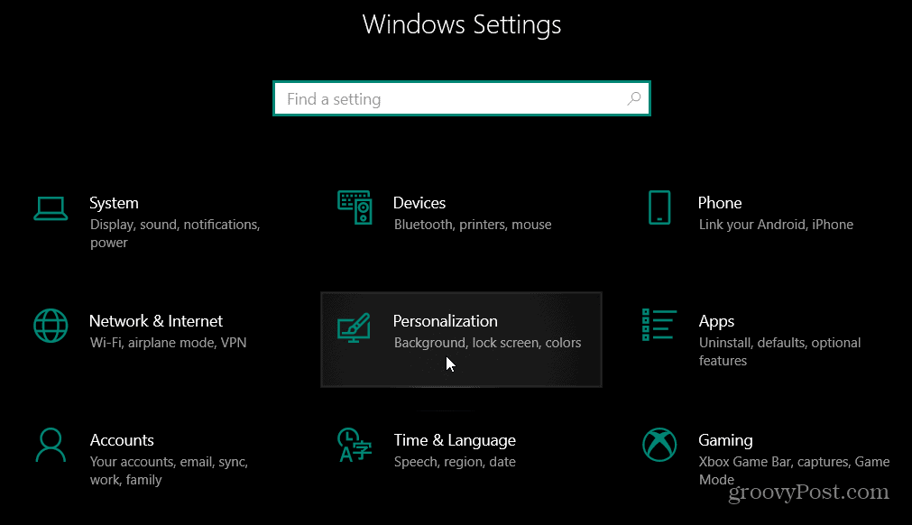 Personalizēšanas iestatījumi Windows 10