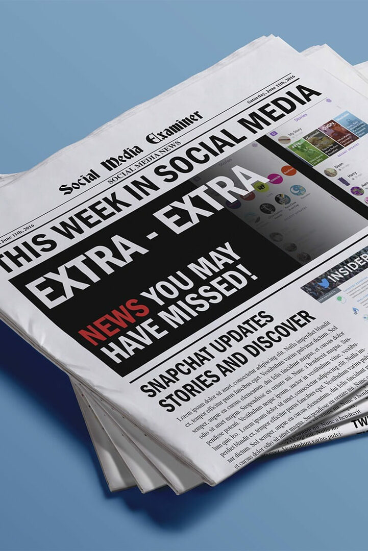 Snapchat padara saturu pamanāmāku: šonedēļ sociālajos medijos: sociālo mediju pārbaudītājs