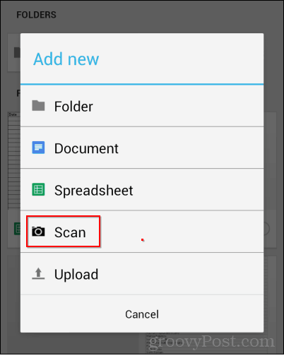 google drive scan new scan