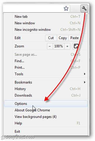 google chrome opcijas