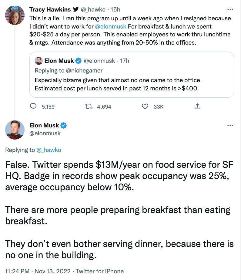 Elons Masks un Treisija Hokinsa tviterī sastrīdējās