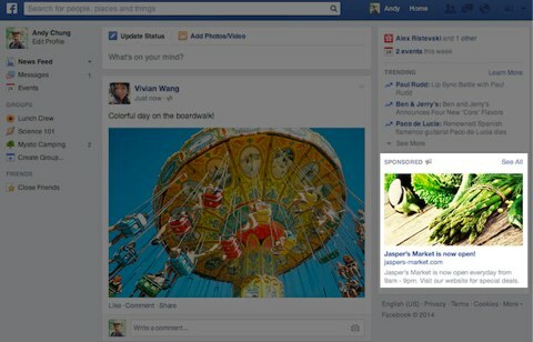 facebook reklāmu kolonnas lielums