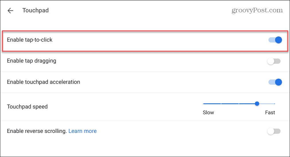 Skārienpaliktnis nedarbojas Chromebook datorā