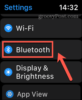 Apple pulksteņa Bluetooth izvēlne