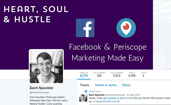 Tā vietā, lai mācītu lietas, kas darbojas teorētiski, Zaks dalās pieredzē ar Facebook reklāmām vietnē Heart, Soul & Hustle.