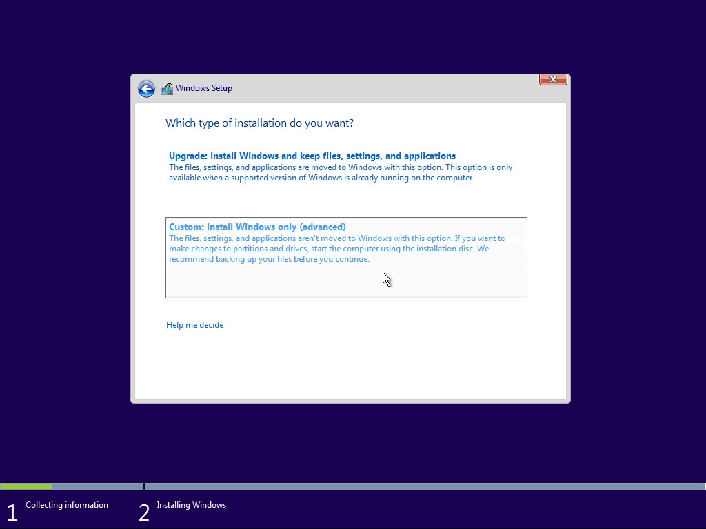 04 Cutom Windows 10 tīrā instalēšana