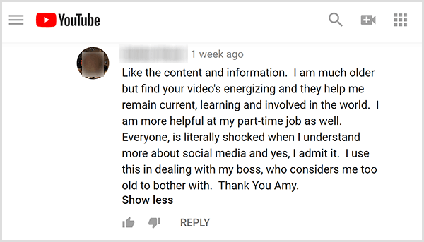 Eimija Landino no savas auditorijas saņēma pozitīvas atsauksmes par savu video saturu. Piemēram, lietotājs komentē, ka viņas videoklipi palīdz man palikt aktuāliem, mācīties un iesaistīties pasaulē. Es esmu noderīgāks arī savā nepilna laika darbā.