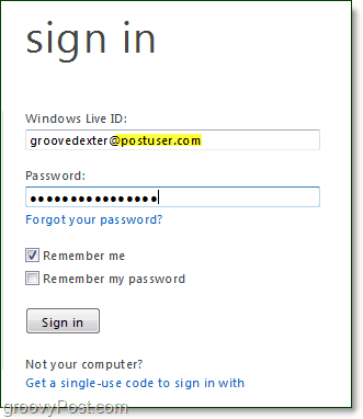 kā pierakstīties Windows Live domēna e - pastā