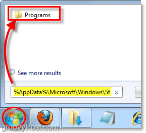 piekļūstiet sākuma izvēlnes mapei no sākuma izvēlnes Windows 7