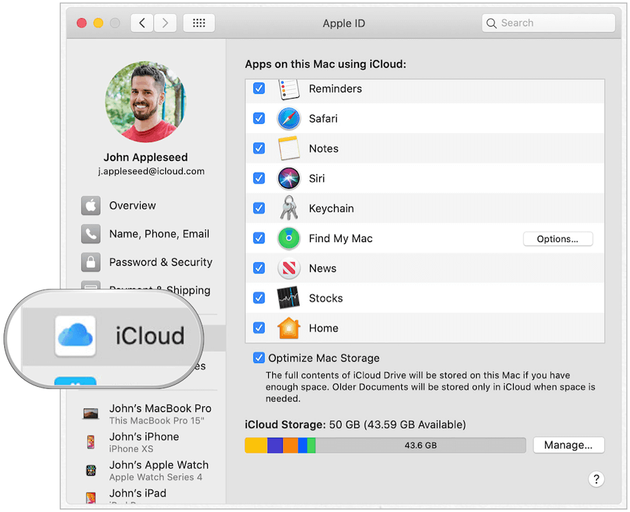 Mac iCloud atslēgu pieslēgšana