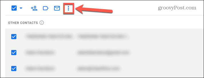 Gmail trīs punktu ikona