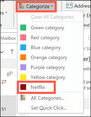 Krāsu kategoriju manuāli iestatiet programmā Outlook
