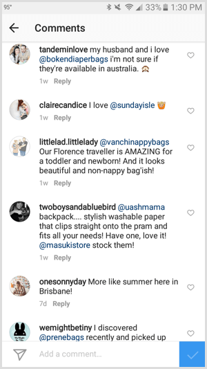 instagram tagu bizness komentāros