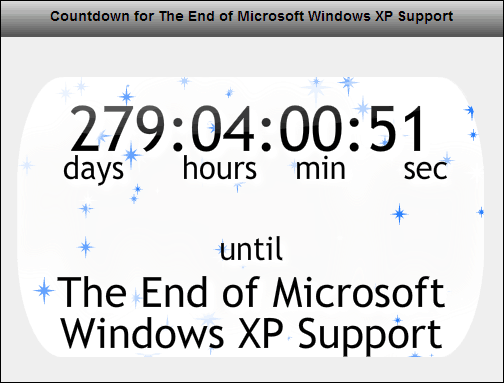 Windows XP atbalsta atpakaļskaitīšana