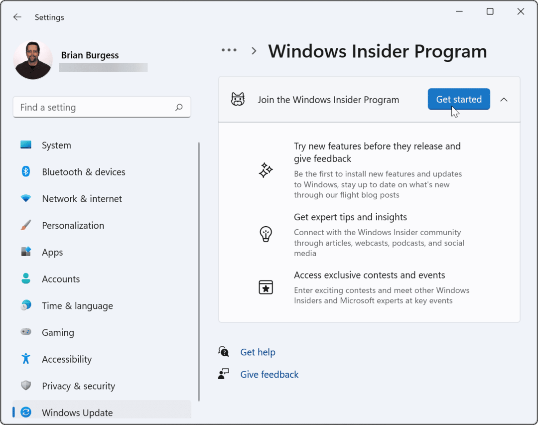 Kā pievienoties programmai Windows Insider operētājsistēmā Windows 11