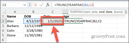 Excel beigu datums