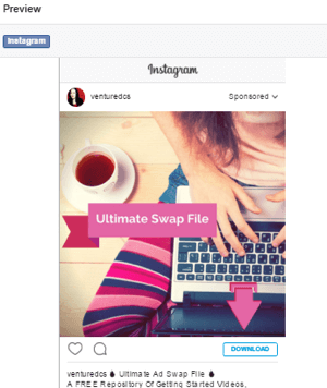 priekšskatīt instagram reklāmu
