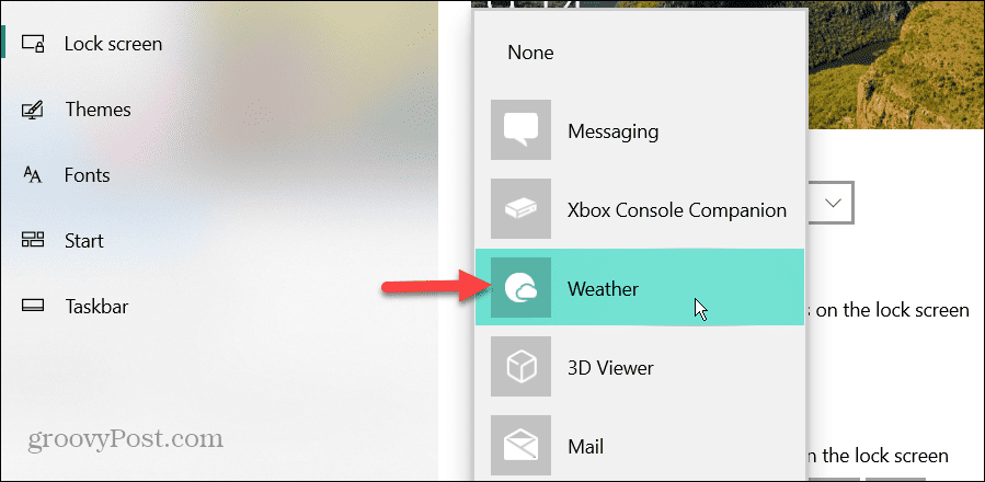 Laikapstākļi uz Windows 11 bloķēšanas ekrānu