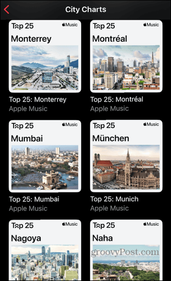 Apple mūzikas topu pilsētas pēc nosaukuma