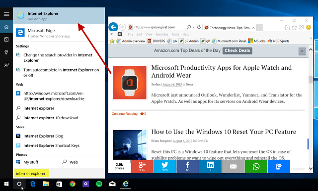 Windows 10 padoms: atrodiet un izmantojiet Internet Explorer, kad tas nepieciešams