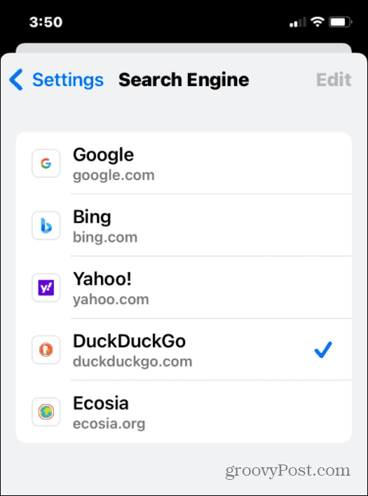Google Chrome Izvēlieties meklētājprogrammu