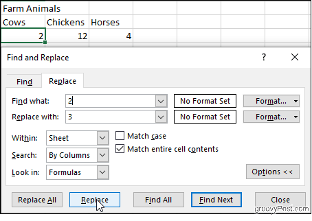 Excel spēles šūnu saturs