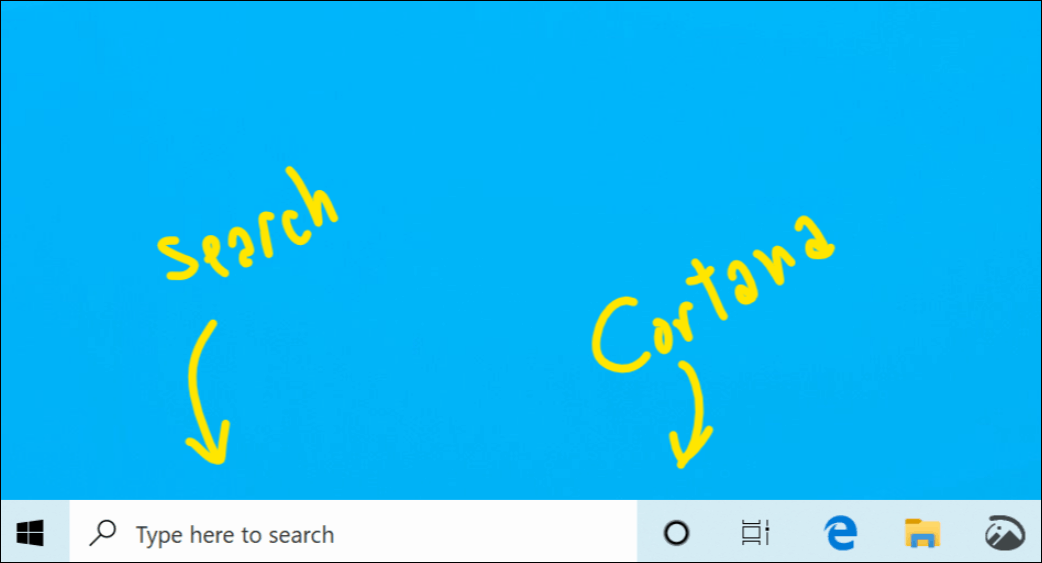 Cortana Search atdalīts Windows 10 18317