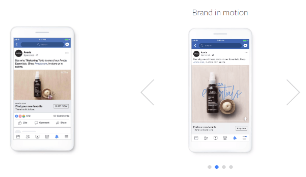 Facebook radošajā veikalā debitēja jauna ražošanas pieeja ar nosaukumu Izveidot, lai pārveidotu ietvars, lai nekustīgiem attēliem pievienotu vieglu kustību, lai radītu pievilcīgāku un efektīvāku tiešās atbildes reklāmas.