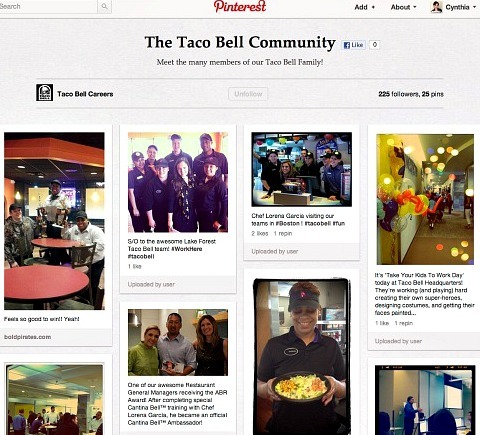 Taco Bell karjera vietnē Pinterest