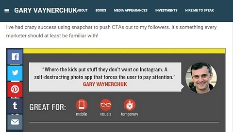 Gerija Vanderčuka citāts par Snapchat nozīmi