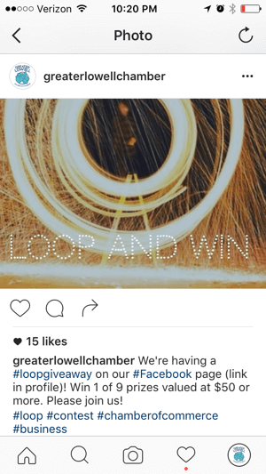 reklamējiet facebook loop giveaway instagram