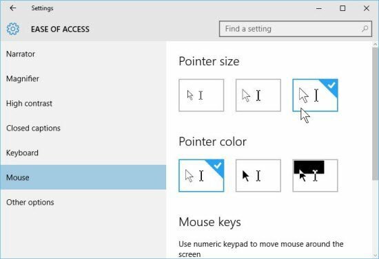Windows 10 padoms: palieliniet peles rādītāja izmēru un krāsu