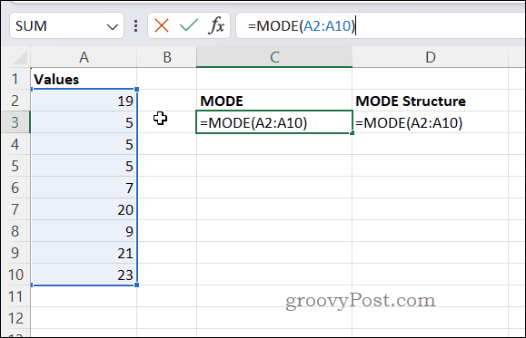 Modeļa formulas piemērs programmā Excel