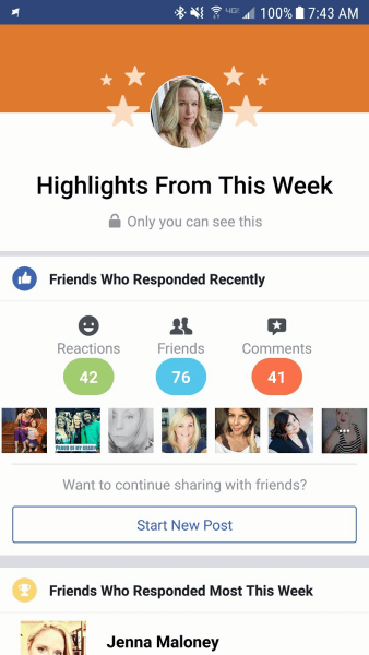 Facebook koplieto lietotāja kontu “Highlights” atsevišķiem personīgajiem profiliem.