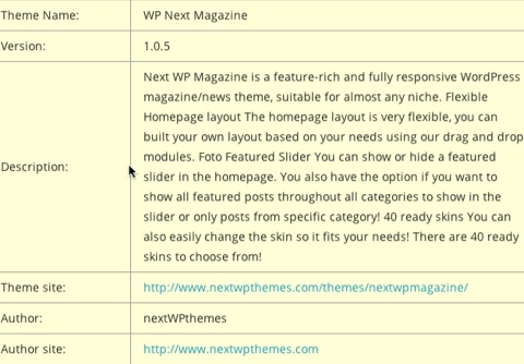 WordPress tēmas detektors