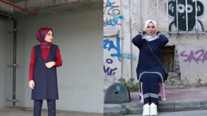 Navy zilas drēbes hidžābā