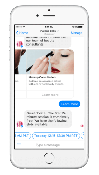 Facebook Messenger nodrošina definētus iesaistīšanās modeļus, tostarp uz laiku balstītus atbildes kritērijus un abonementu standartus.