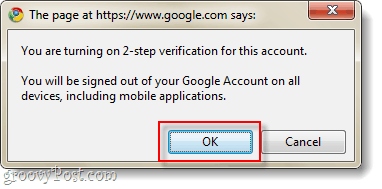 apstipriniet, ka Google ieslēdz divpakāpju verifikāciju