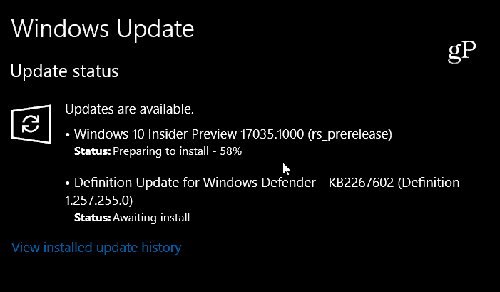 Windows 10 priekšskatījums Build 17035