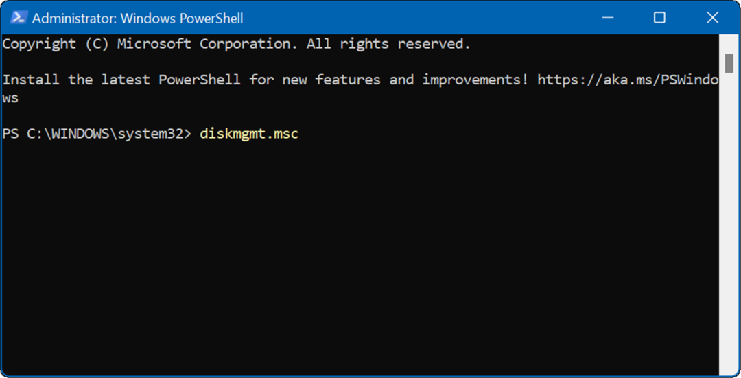 diskmgmt_msc atveriet diska pārvaldību operētājsistēmā Windows 11